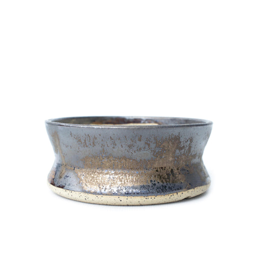 Metallic Bronze Speckled Stoneware Planter Pot 4.25"