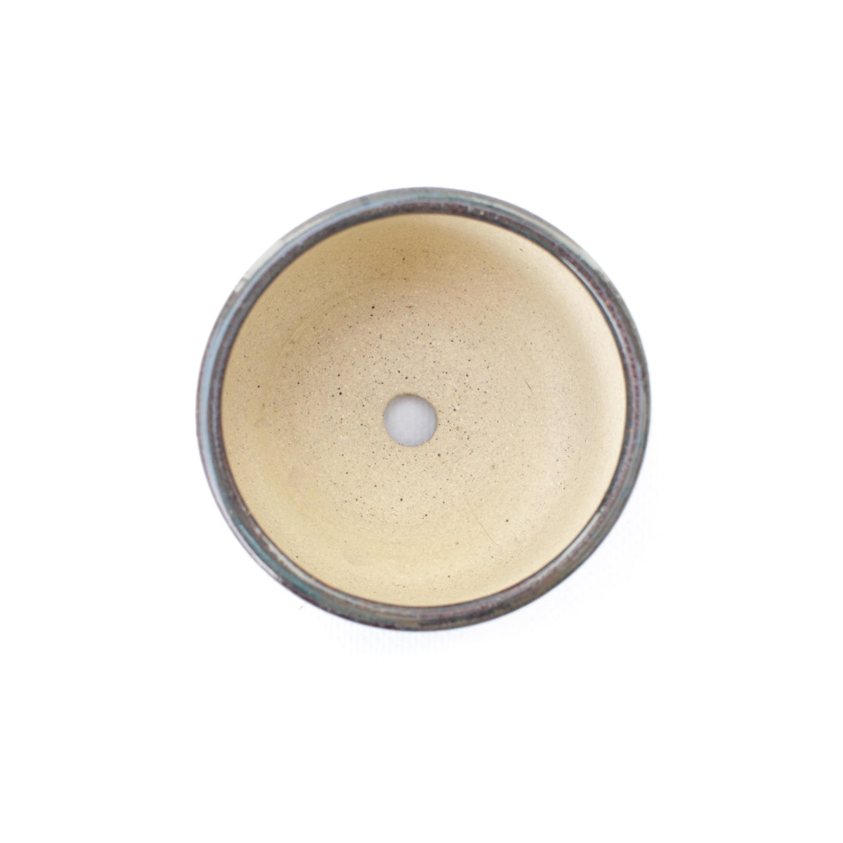3" Blue Brown Stoneware Planter Pot