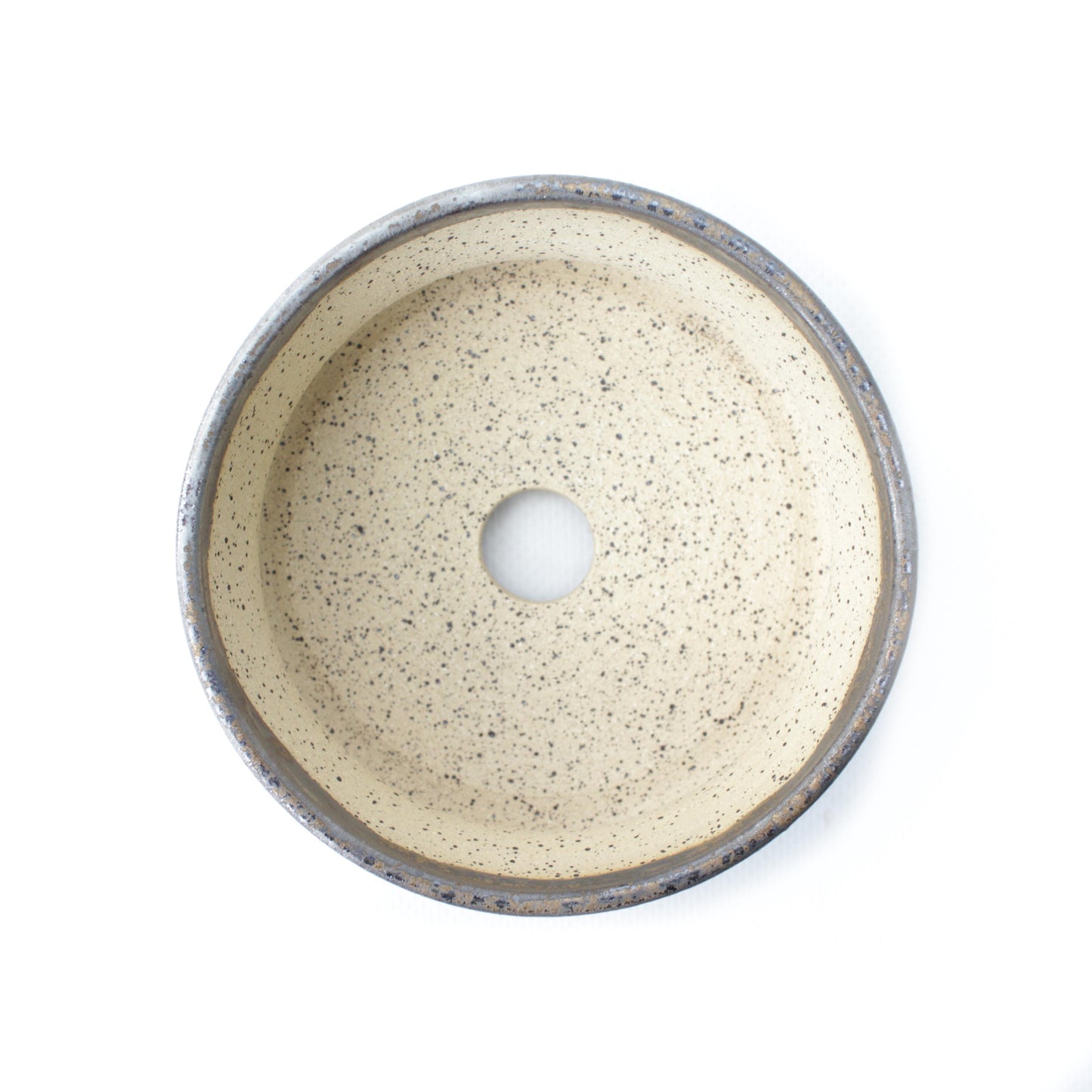 Metallic Bronze Speckled Stoneware Planter Pot 4.25"