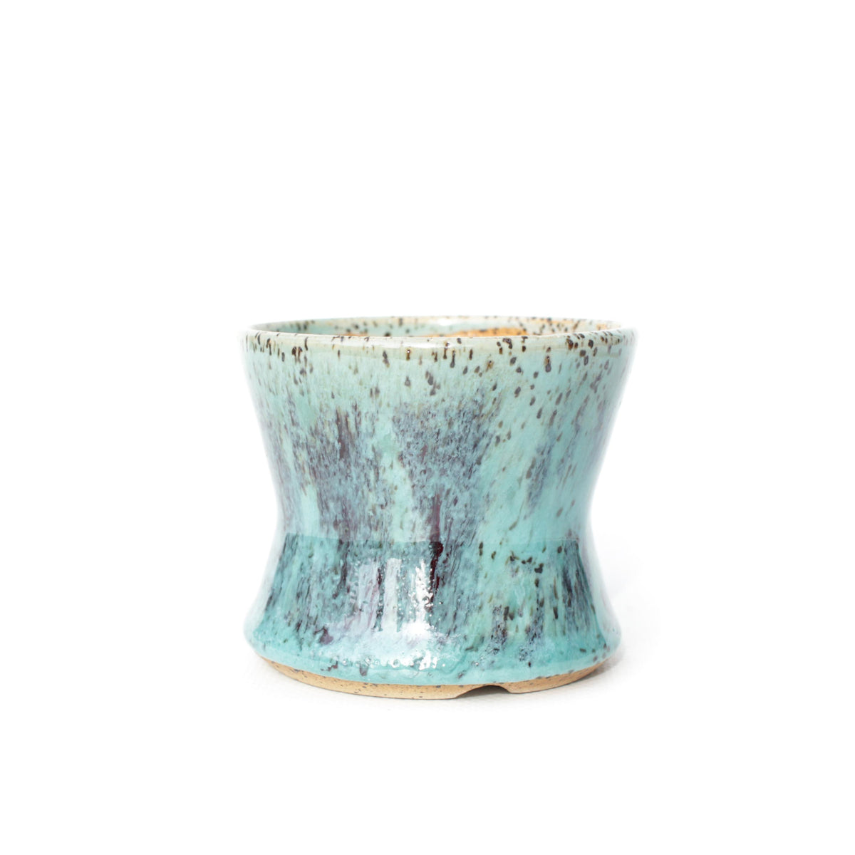3" Blue Raspberry Speckled Stoneware Planter Pot