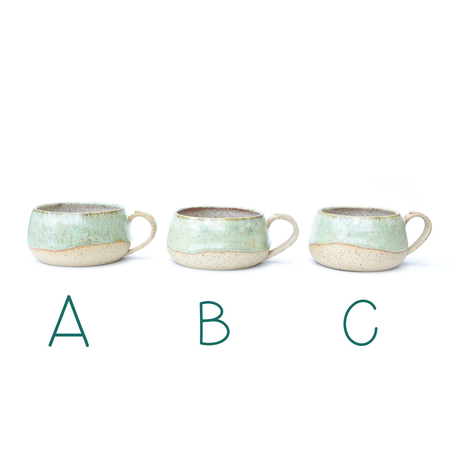 Seafoam Green Speckled Stoneware Latte Mug