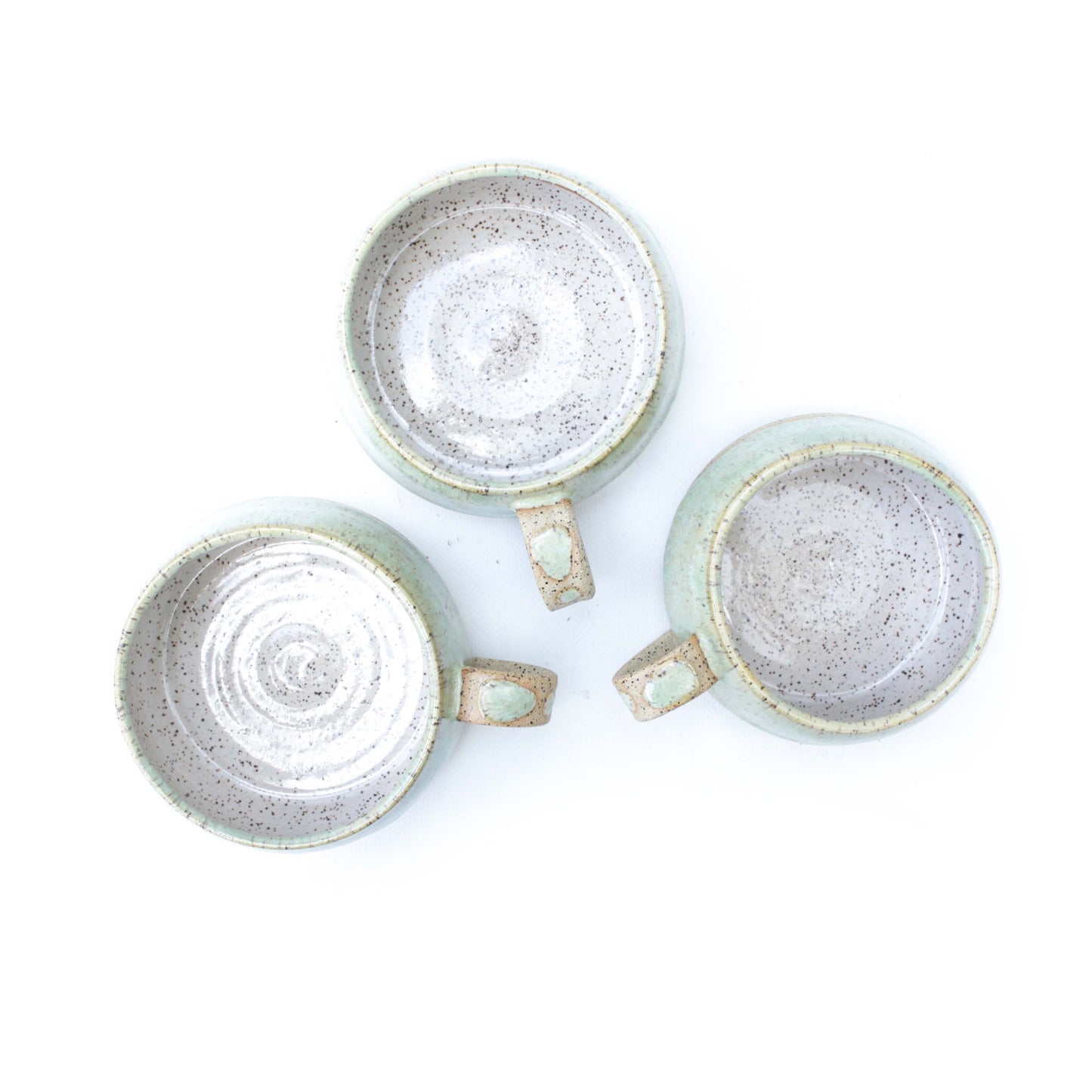 Seafoam Green Speckled Stoneware Latte Mug