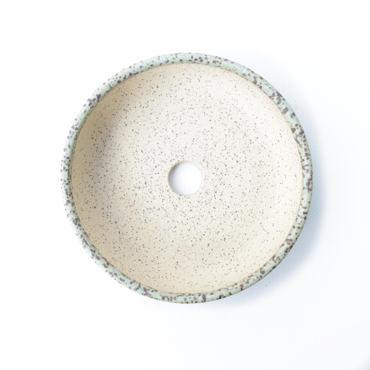Turquoise Speckled Stoneware Planter Pot 5"