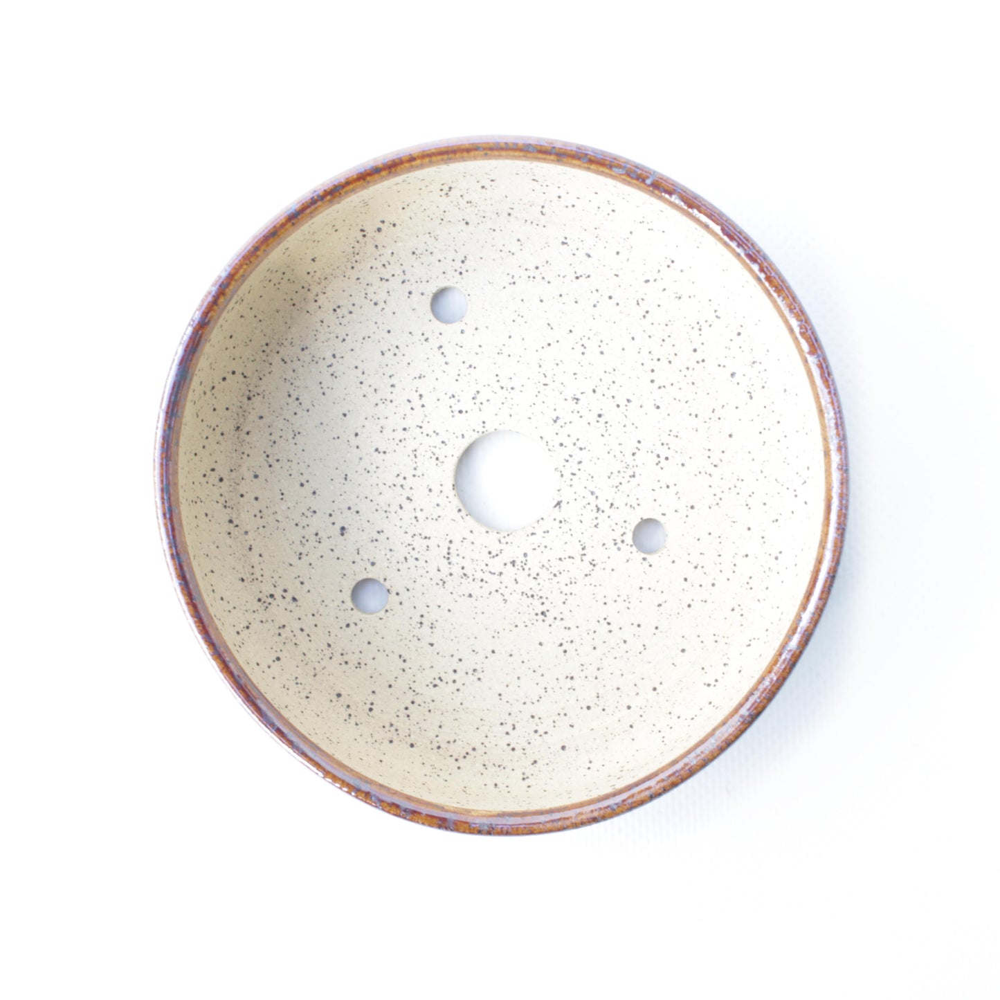 4.5" Honey Brown Speckled Stoneware Bonsai Pot