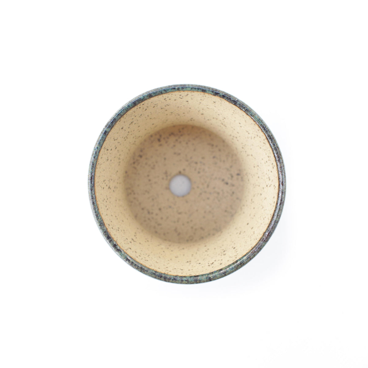 3" Blue Green Speckled Stoneware Planter Pot
