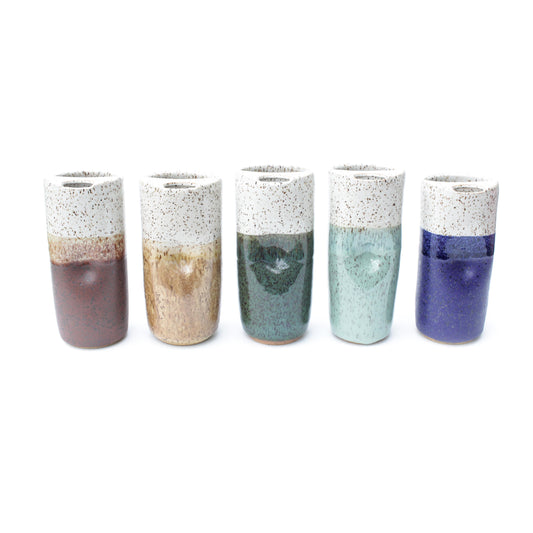 Ceramic Travel Mugs Skinny Speckled Stoneware Thumb Tumbler