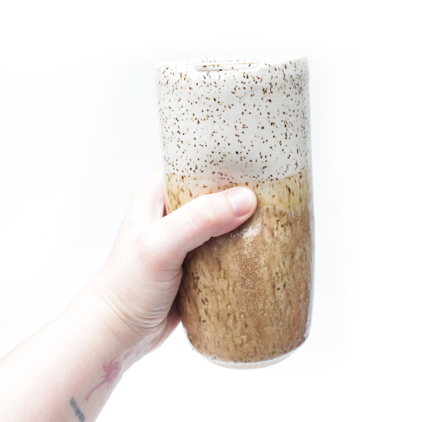 Ceramic Travel Mugs Skinny Speckled Stoneware Thumb Tumbler