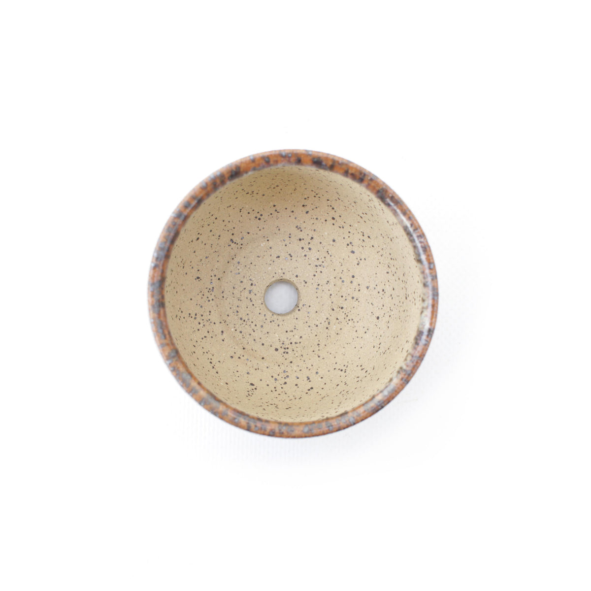 3" Brown & Pink Speckled Stoneware Planter Pot