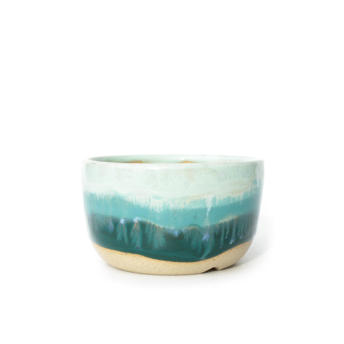 3.5" Turquoise Teal Stoneware Planter Pot