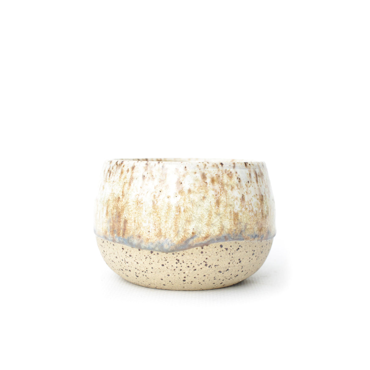 3" Golden Crystal Speckled Stoneware Planter Pot