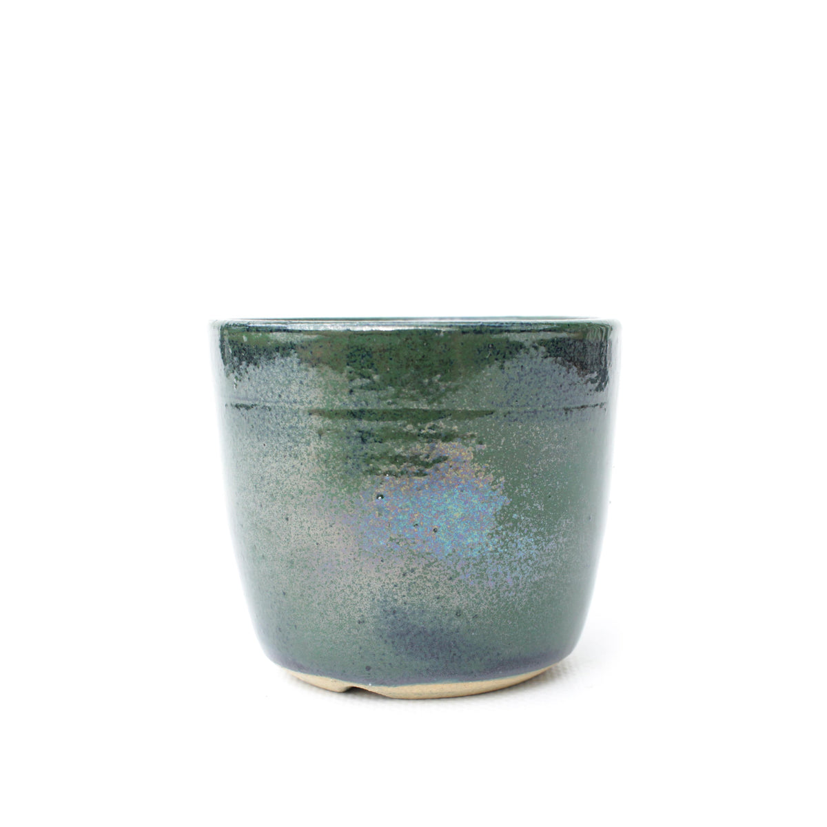 3" Green Stoneware Planter Pot