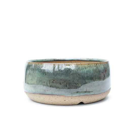 5.5" Dark Olive Green Speckled Stoneware Planter Pot