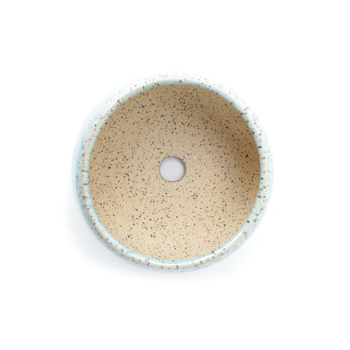 4.25" Blue Raspberry & Lime Speckled Stoneware Planter Pot