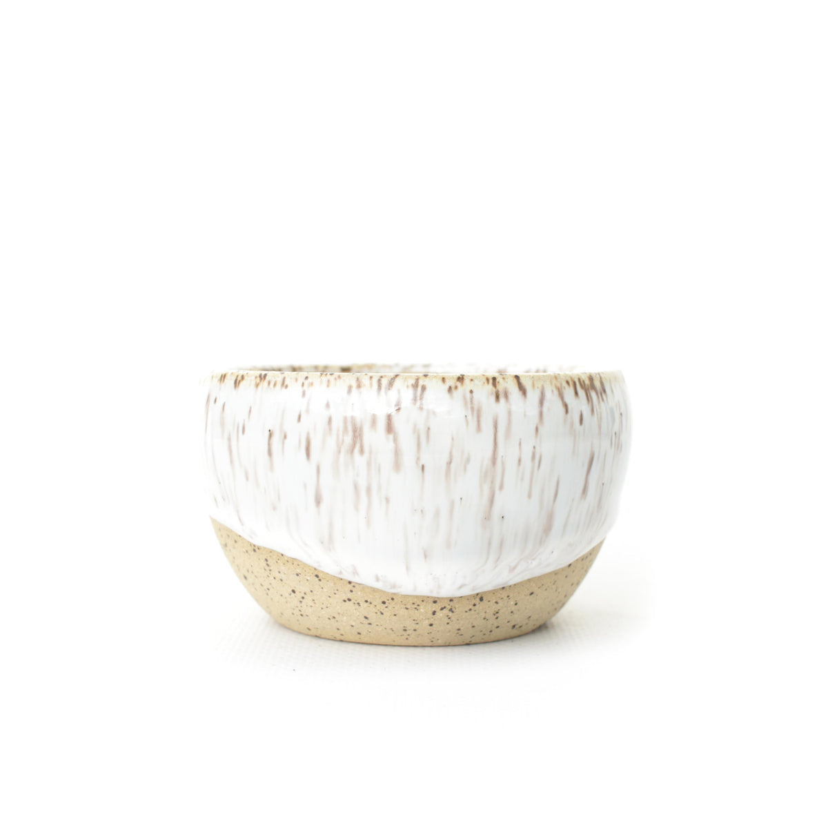 3" White Speckled Stoneware Planter Pot