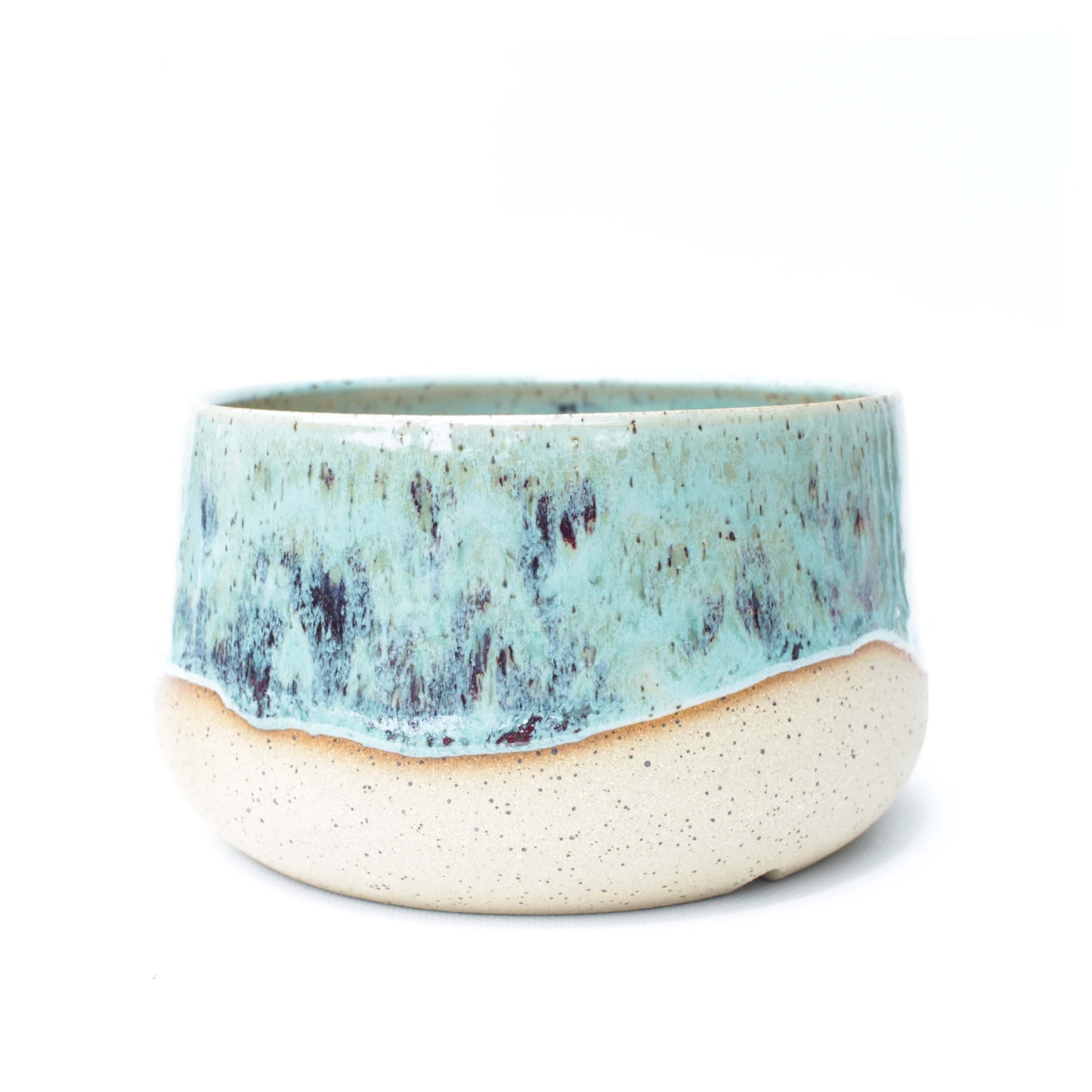 7" Blue Raspberry Speckled Stoneware Planter Pot