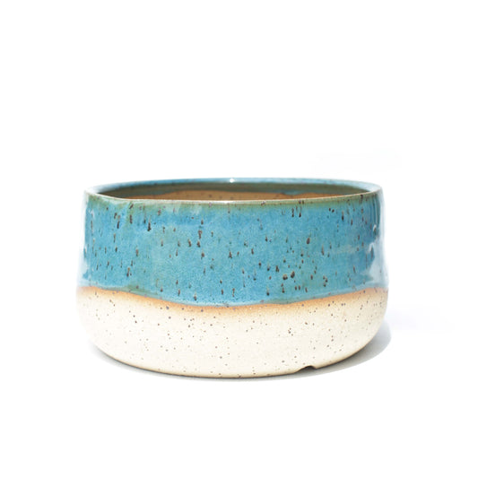 5" Tropical Turquoise Speckled Stoneware Planter Pot