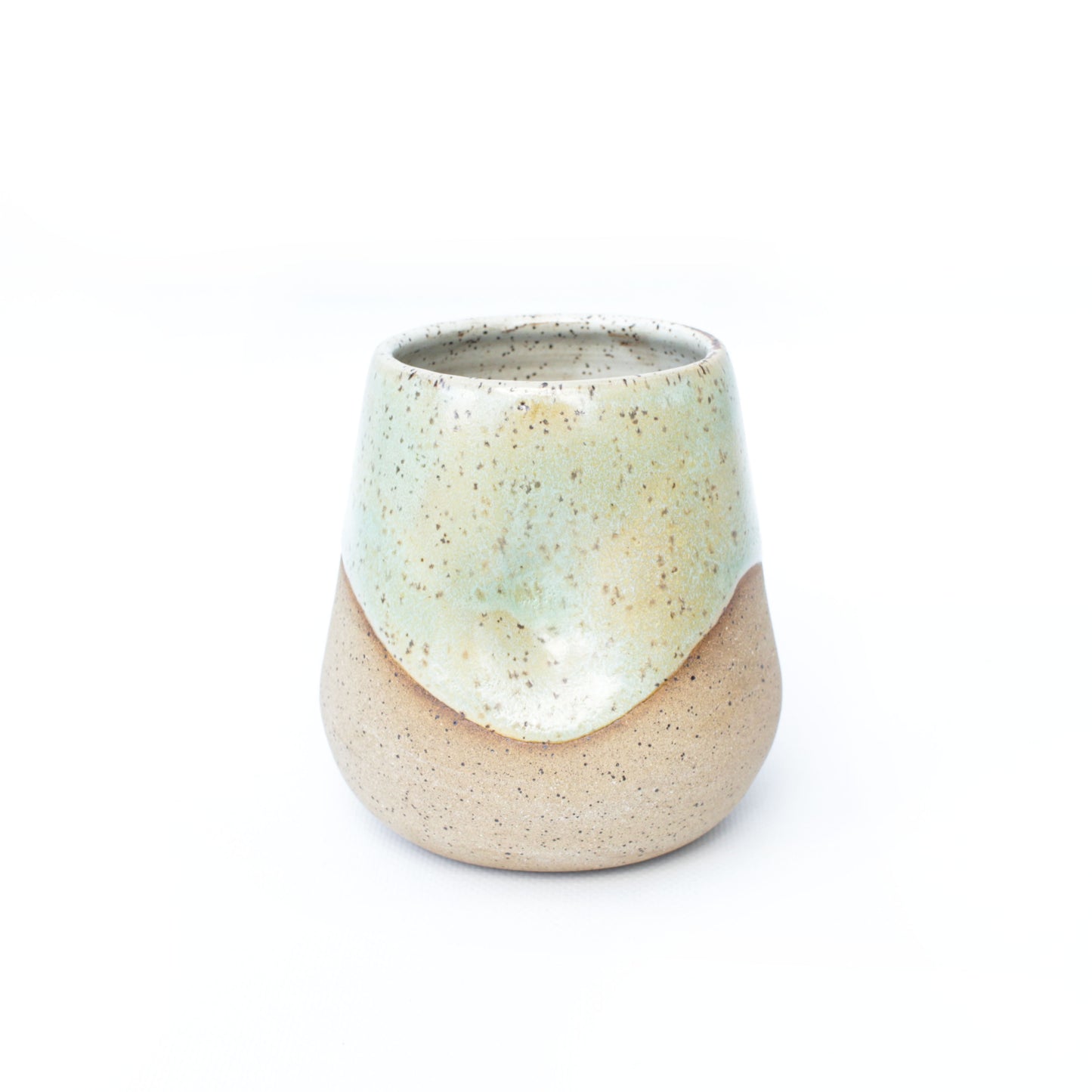 Seafoam Green Speckled Stoneware Thumb Tumbler