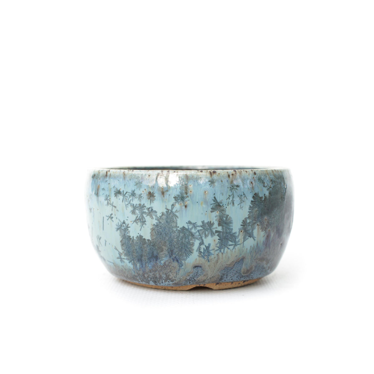 3" Blue Crystal Speckled Stoneware Planter Pot