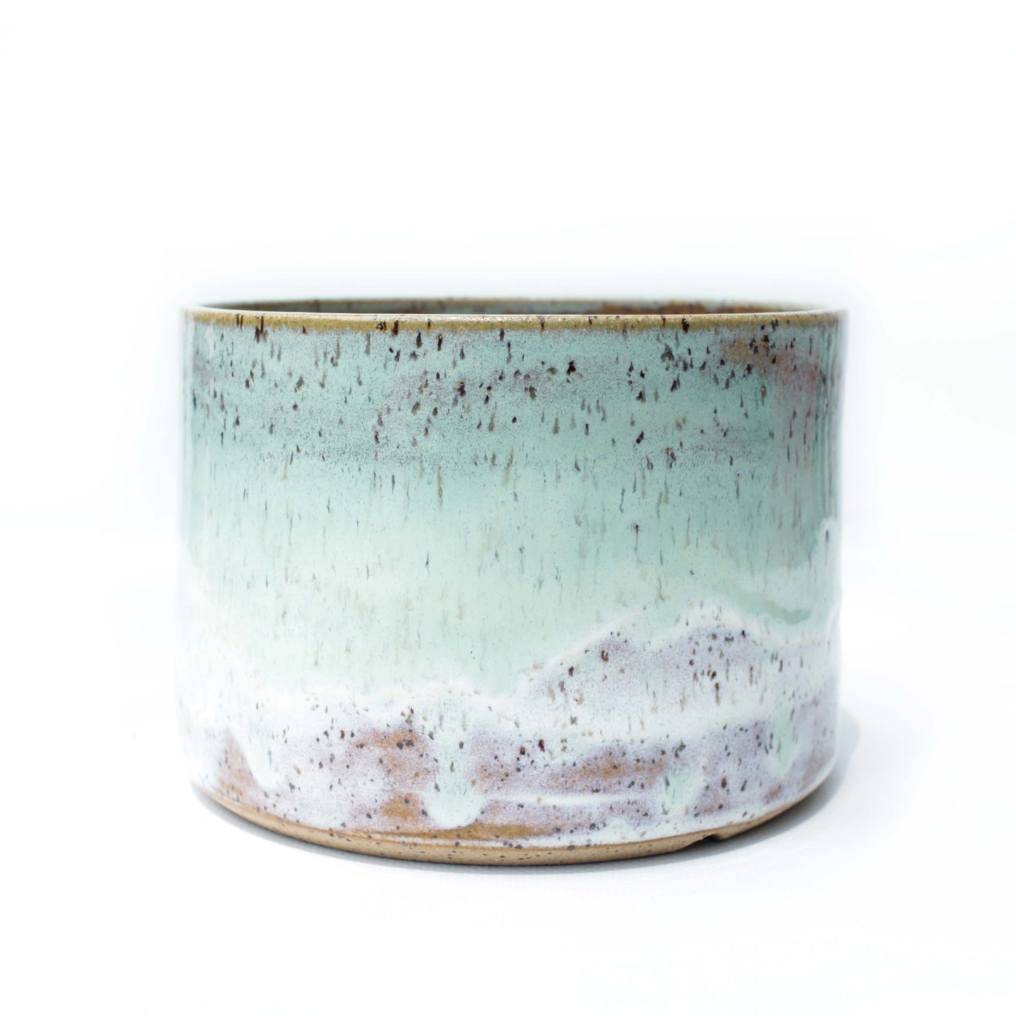 6" Pastel Mint Speckled Stoneware Planter Pot