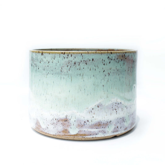 6" Pastel Mint Speckled Stoneware Planter Pot