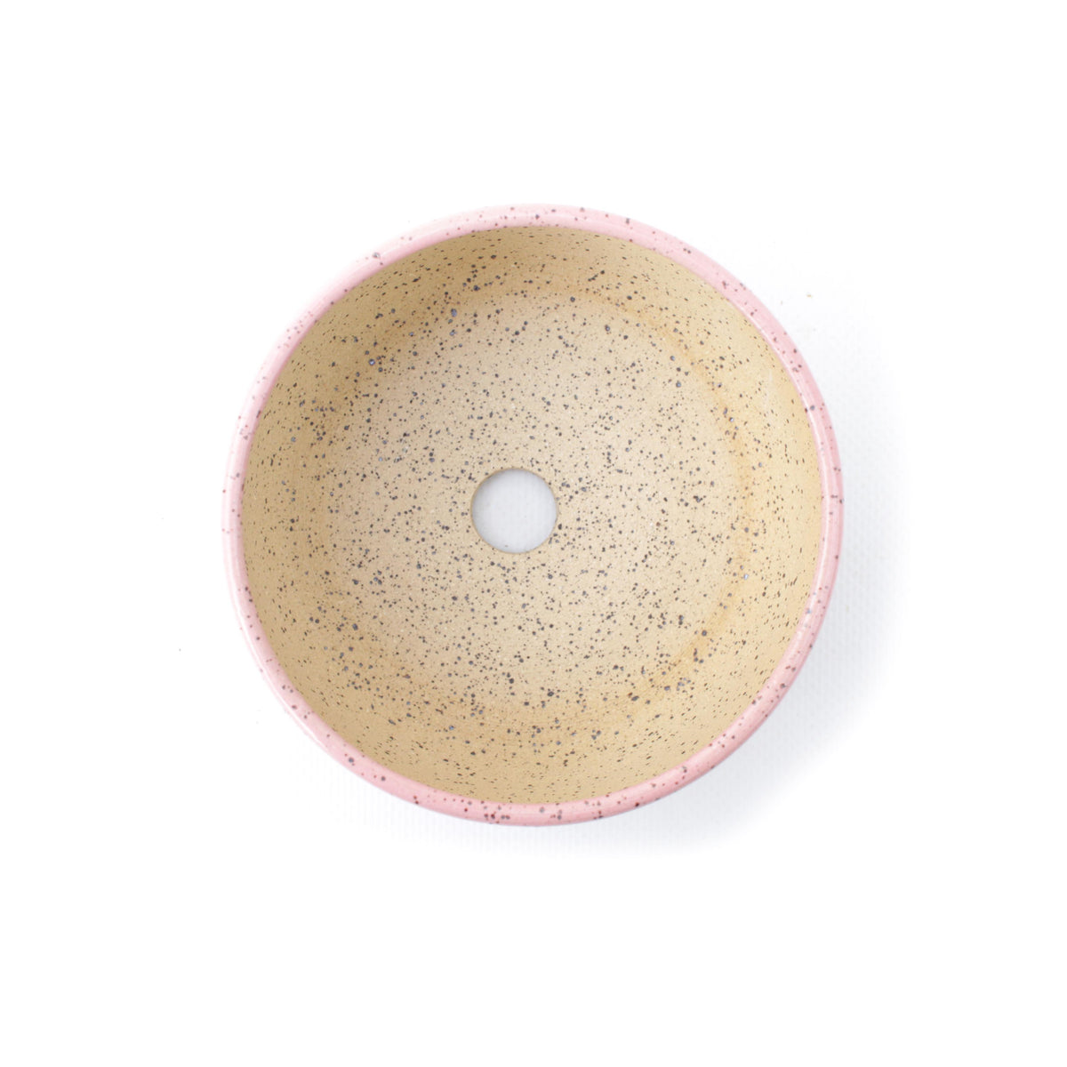 4" Pink Speckled Stoneware Planter Pot