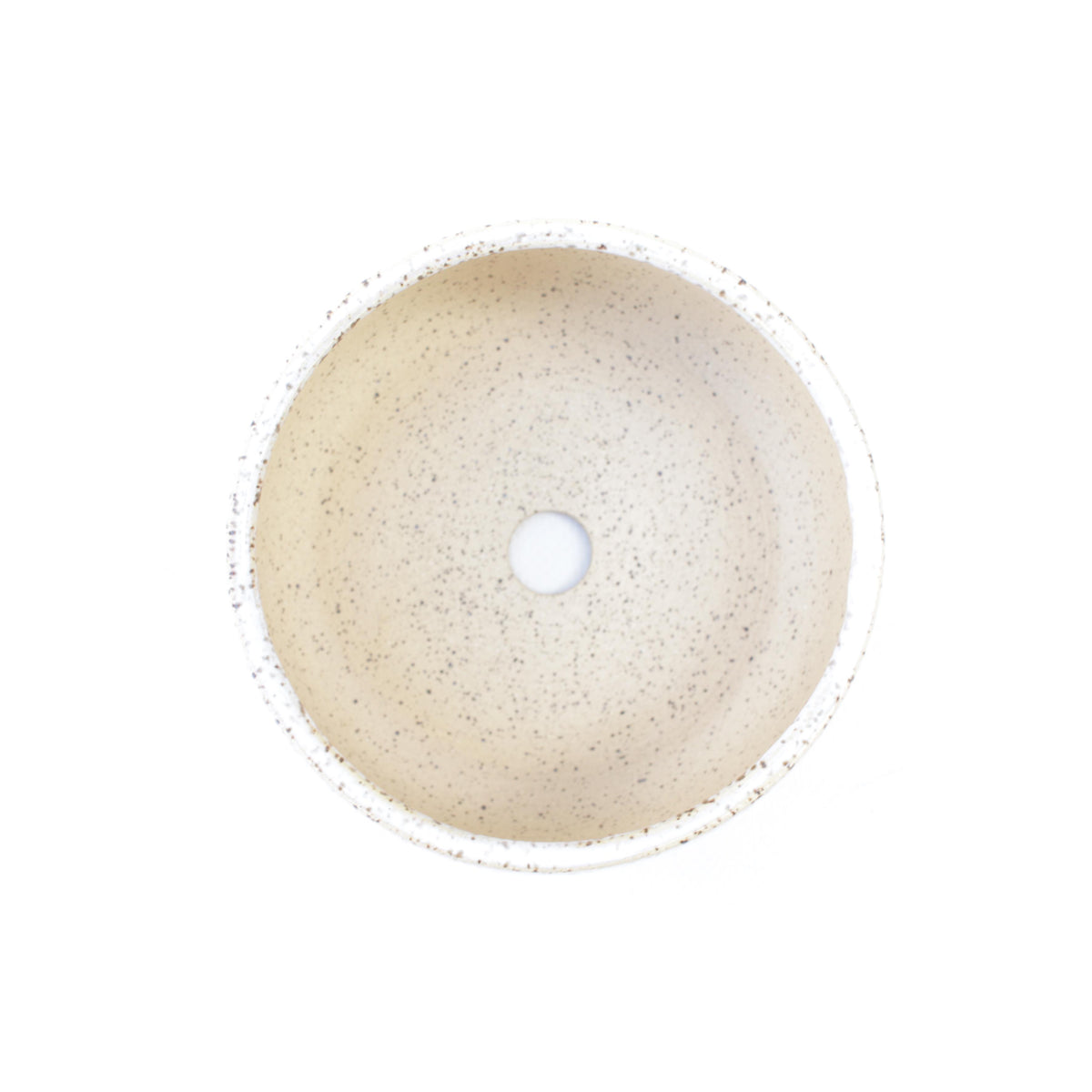 4.5" White Speckled Stoneware Planter Pot