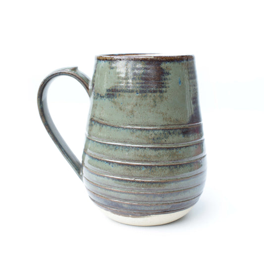 Brown and Sage Green Stoneware Mug