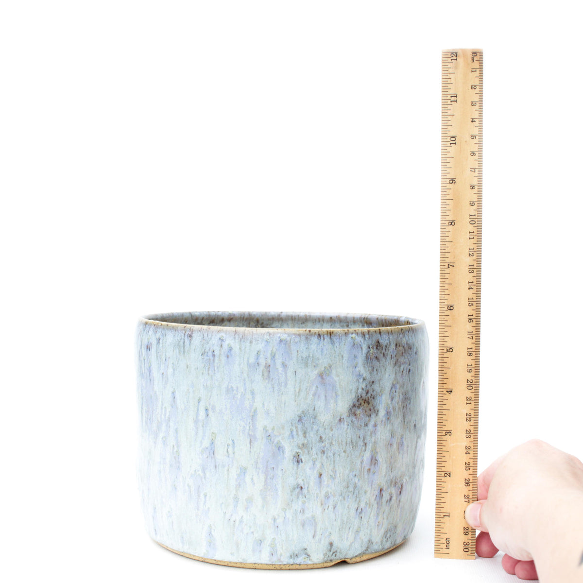7" Periwinkle Speckled Stoneware Planter Pot