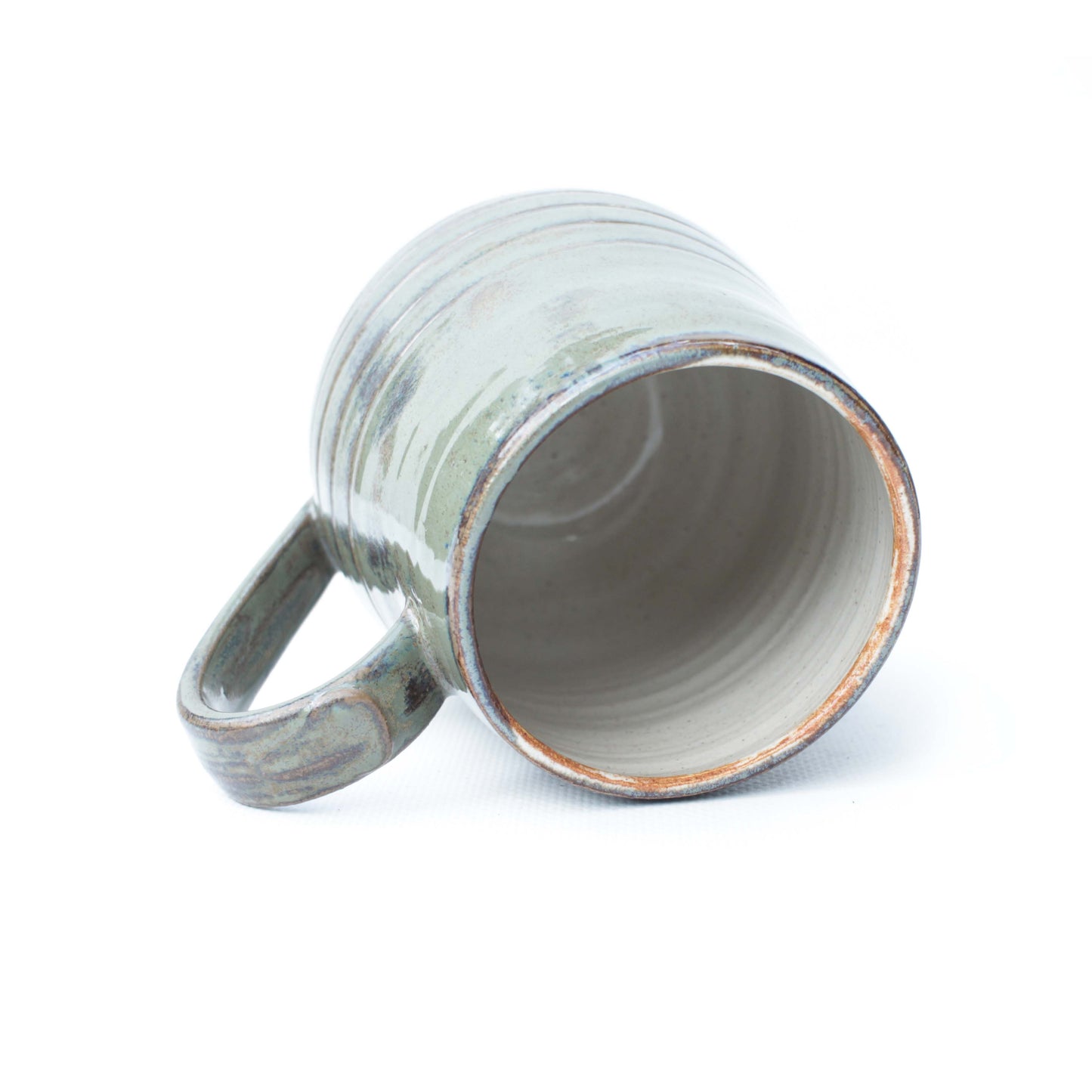 Brown and Sage Green Stoneware Mug