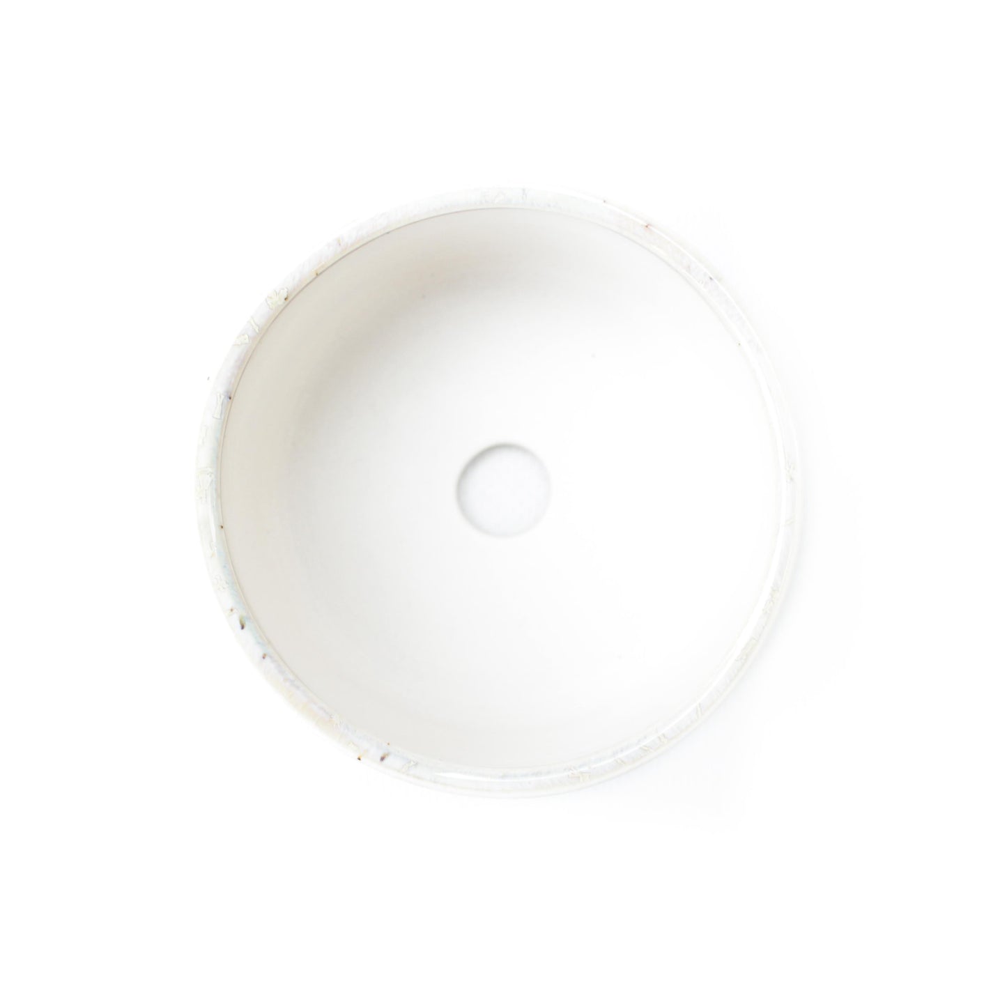 3.25" Creamy Snowflake Crystal Porcelain Planter Pot