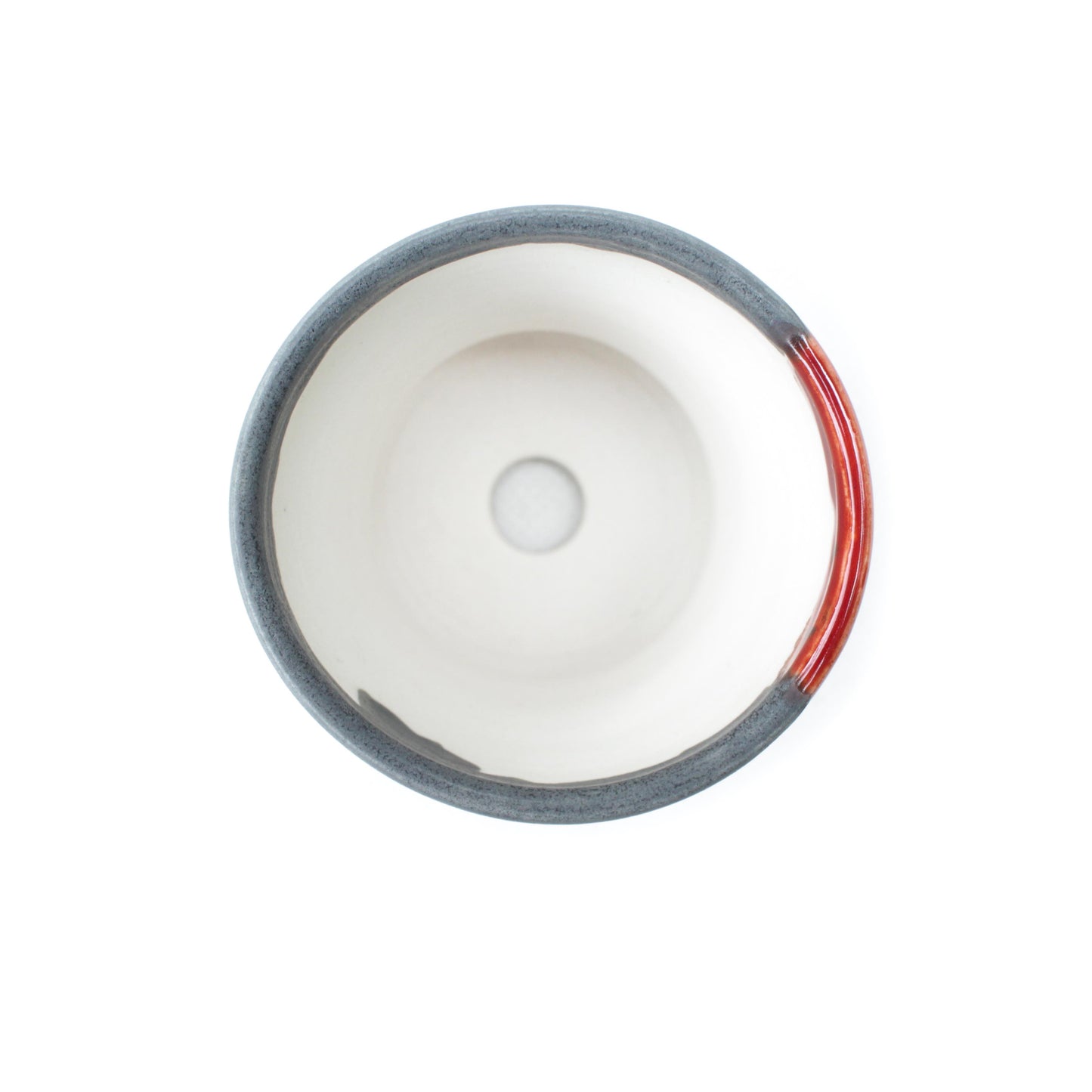 3" Red & Grey Porcelain Planter Pot
