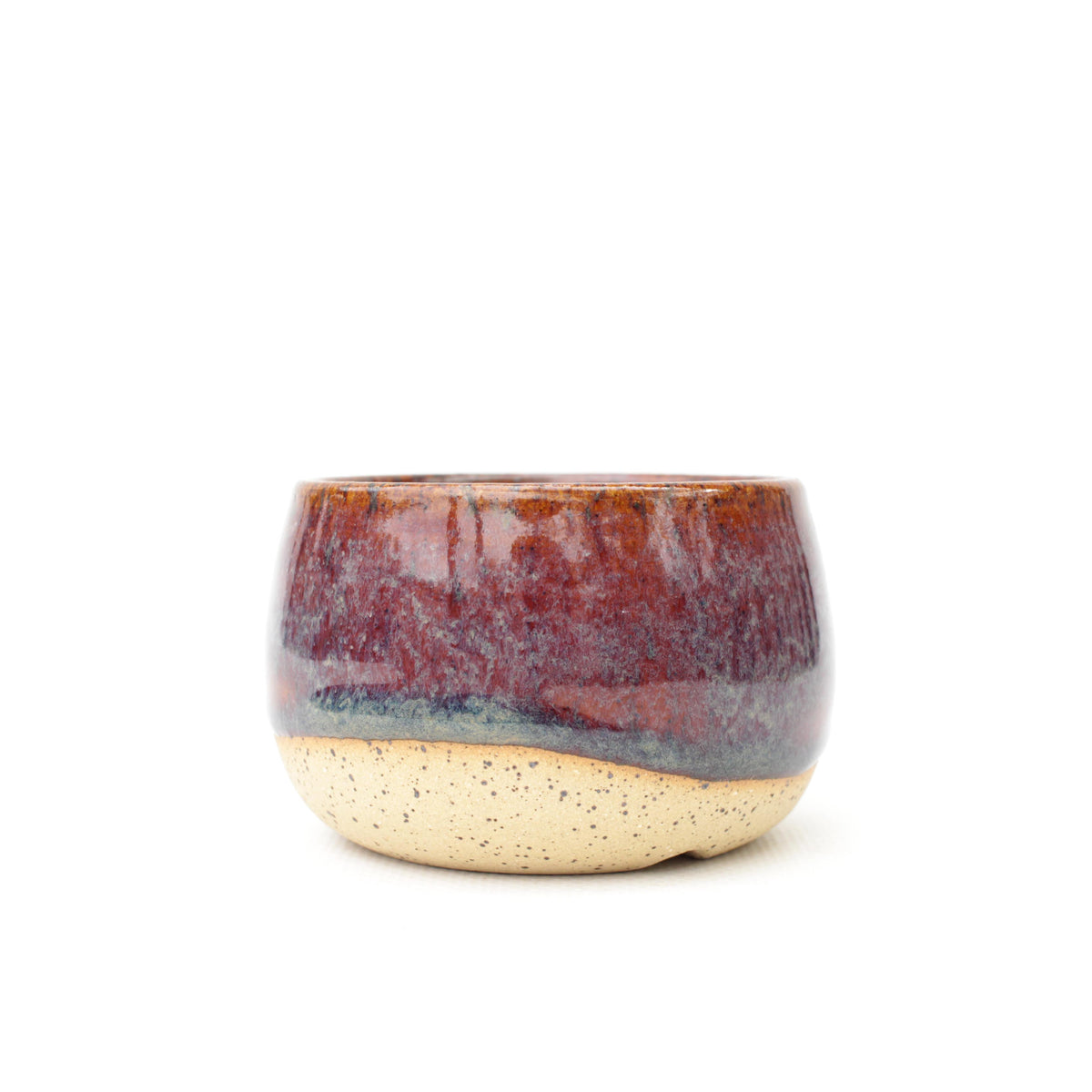 3.25" Cranberry Speckled Stoneware Planter Pot