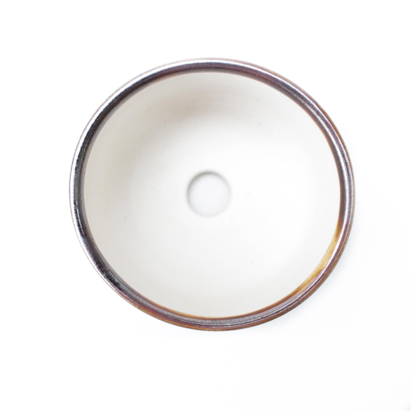3" Brown Iridescent Porcelain Planter Pot