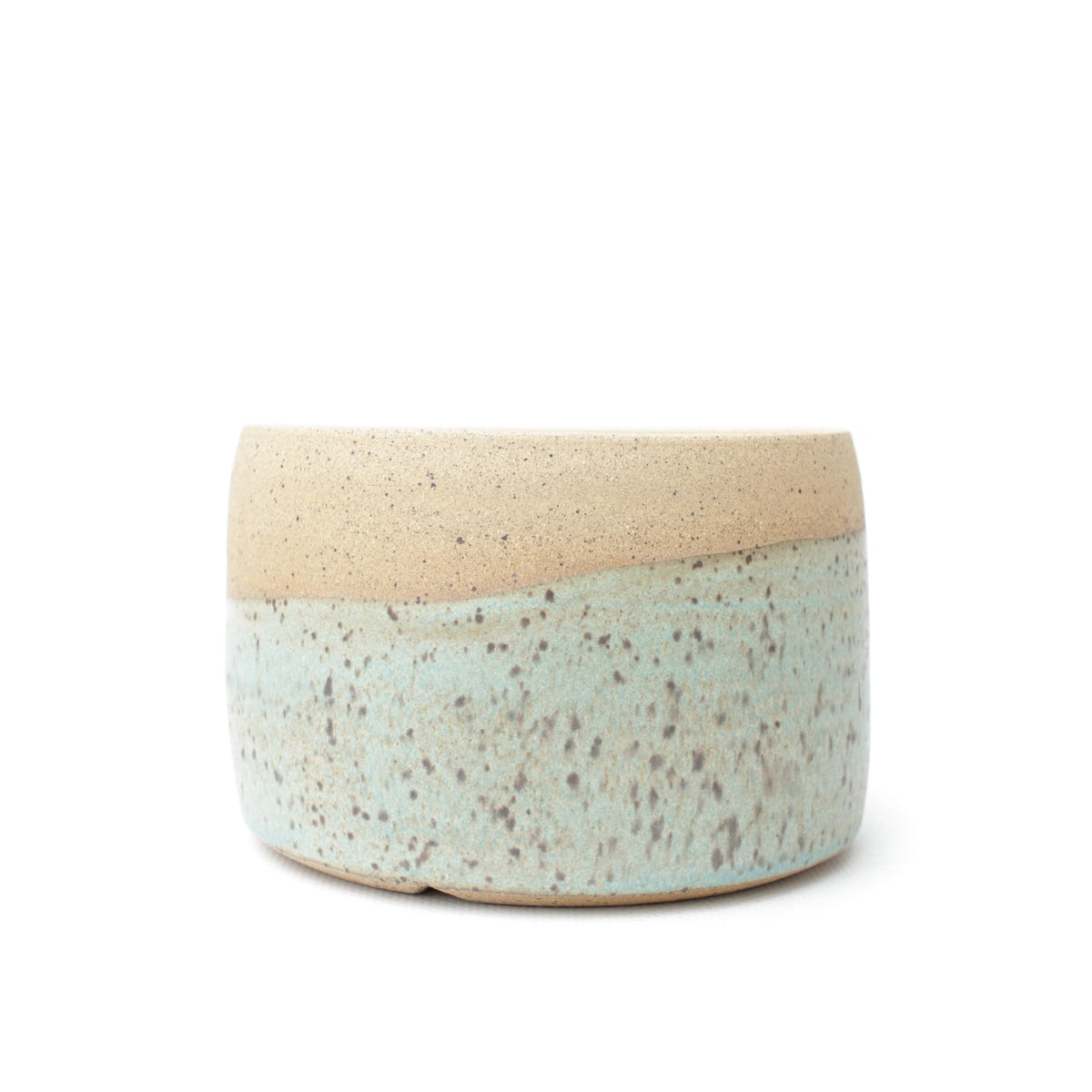 4.75" Turquoise Speckled Stoneware Planter Pot