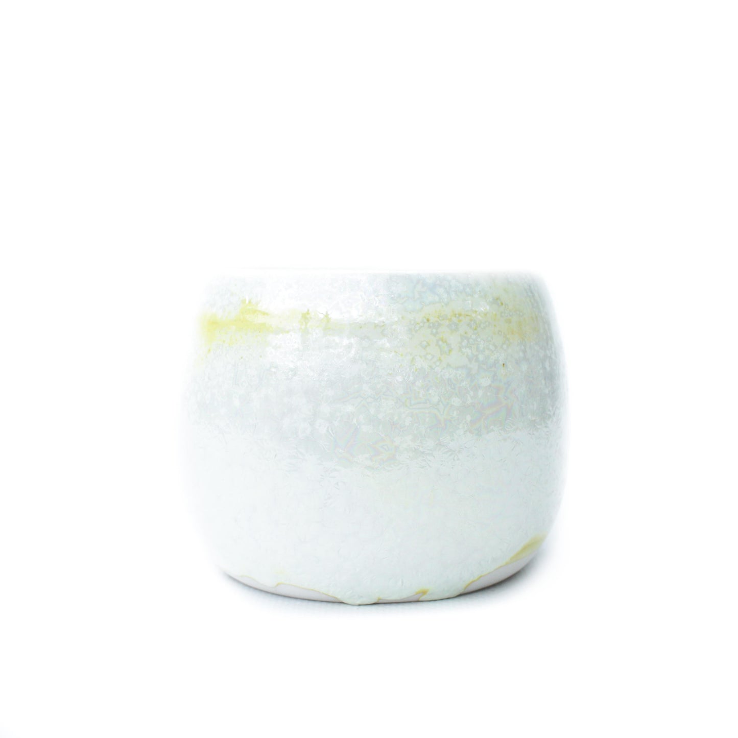 3" Iridescent White Porcelain Planter Pot