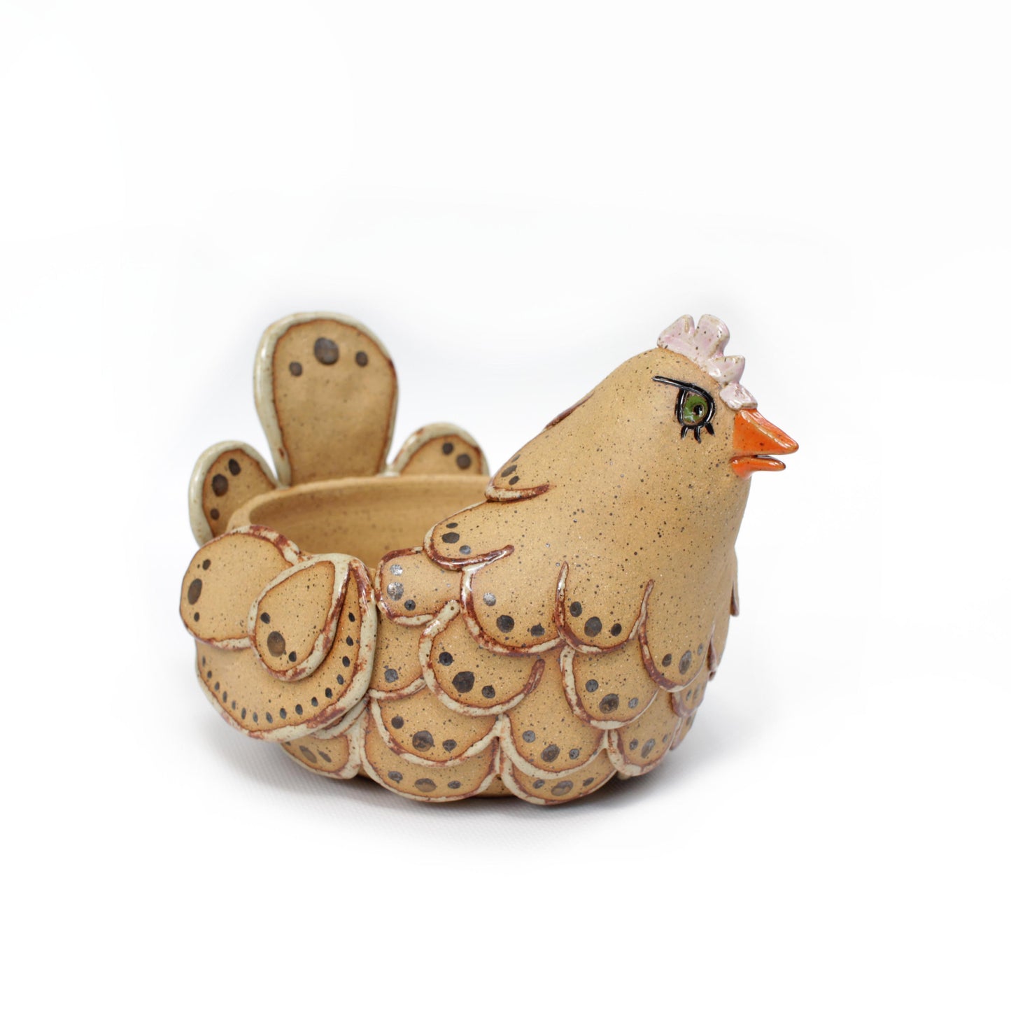 Grumpy Chicken Speckled Stoneware Planter