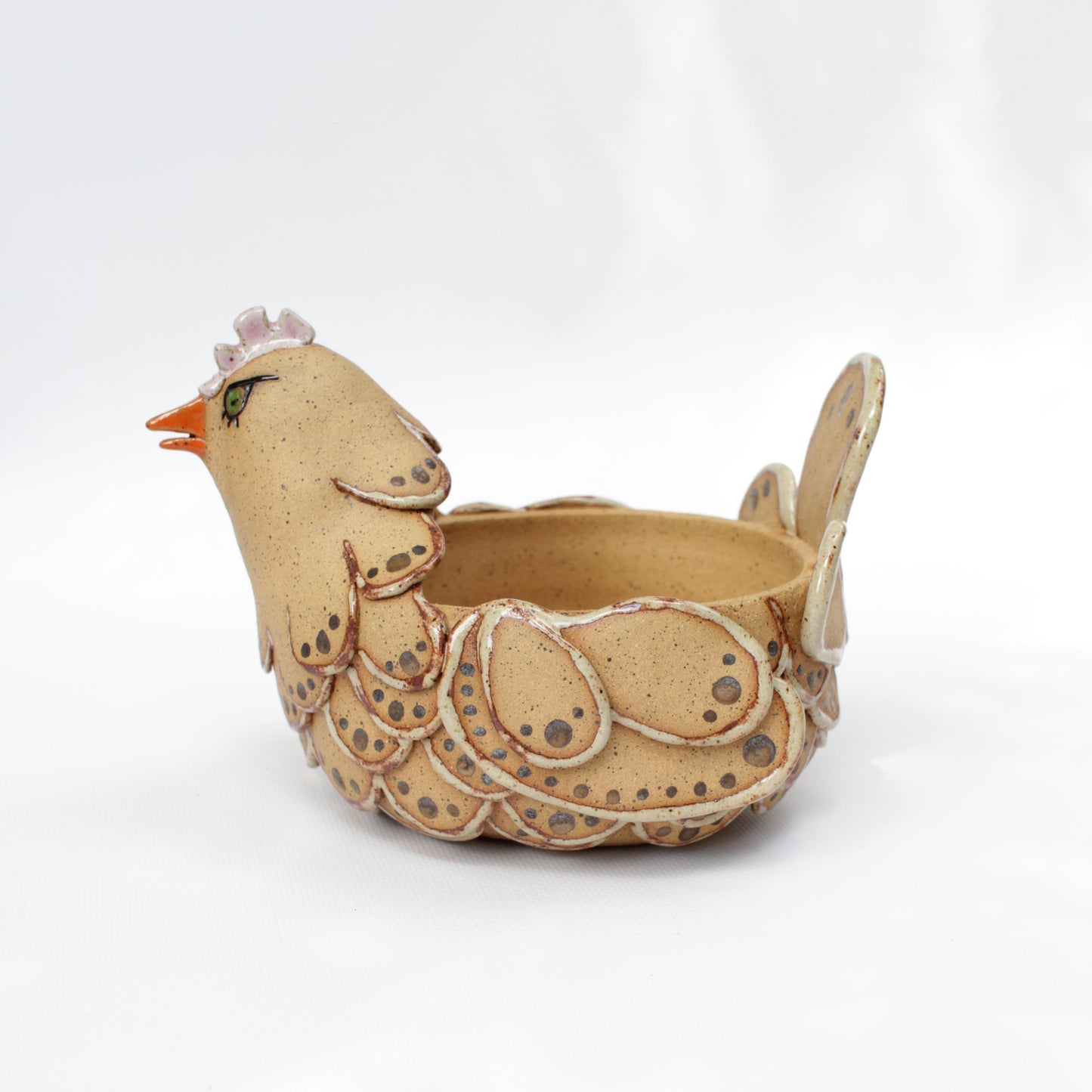 Grumpy Chicken Speckled Stoneware Planter