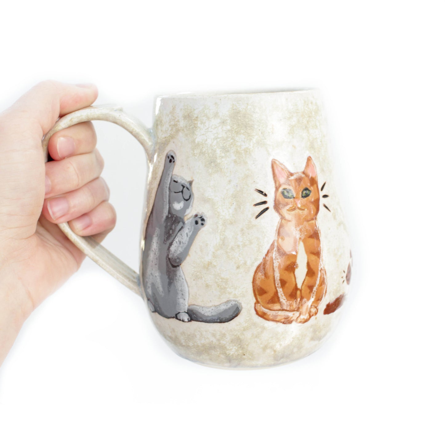 Cats Creamy White Stoneware Mug