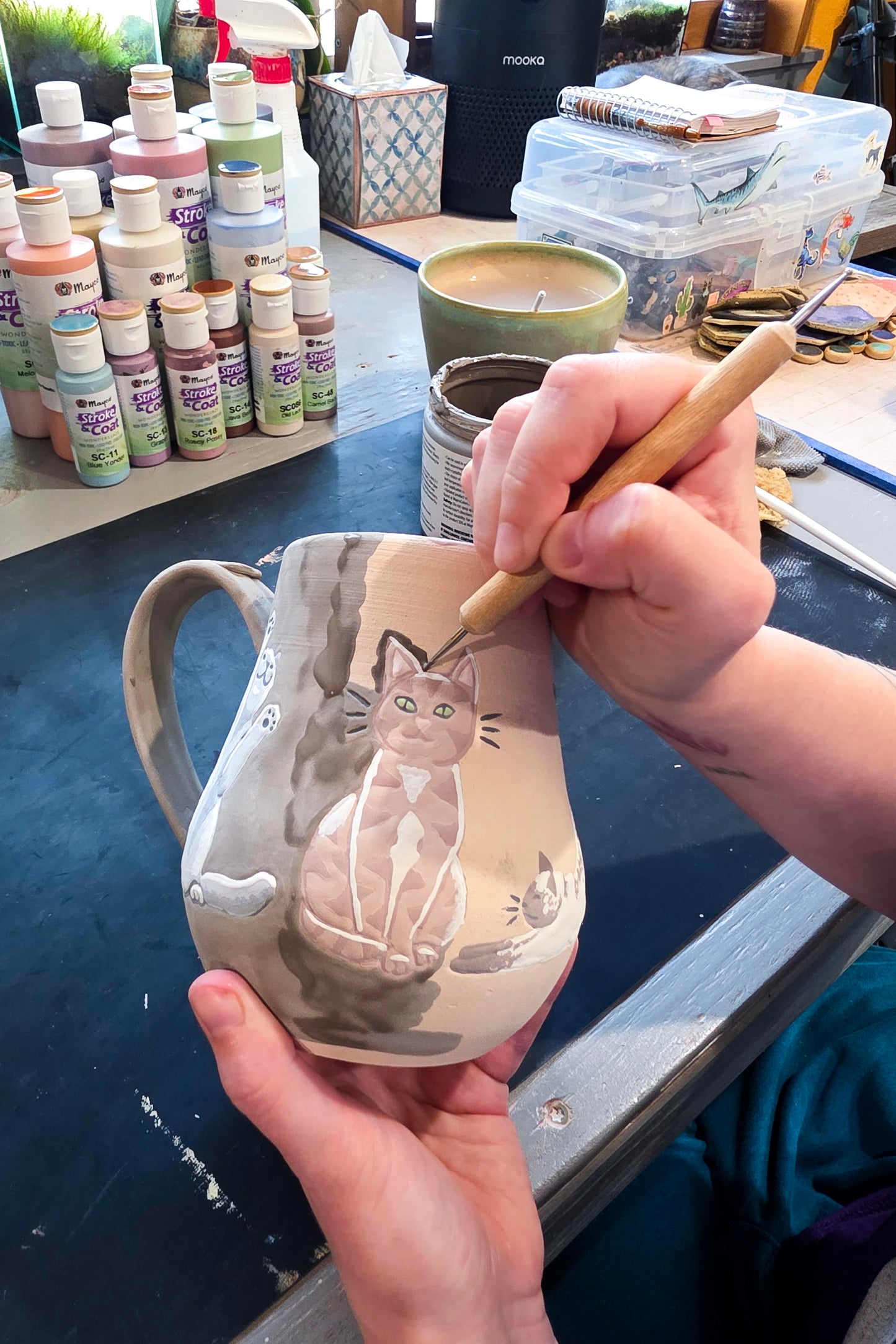 Cats Golden Brown Stoneware Mug