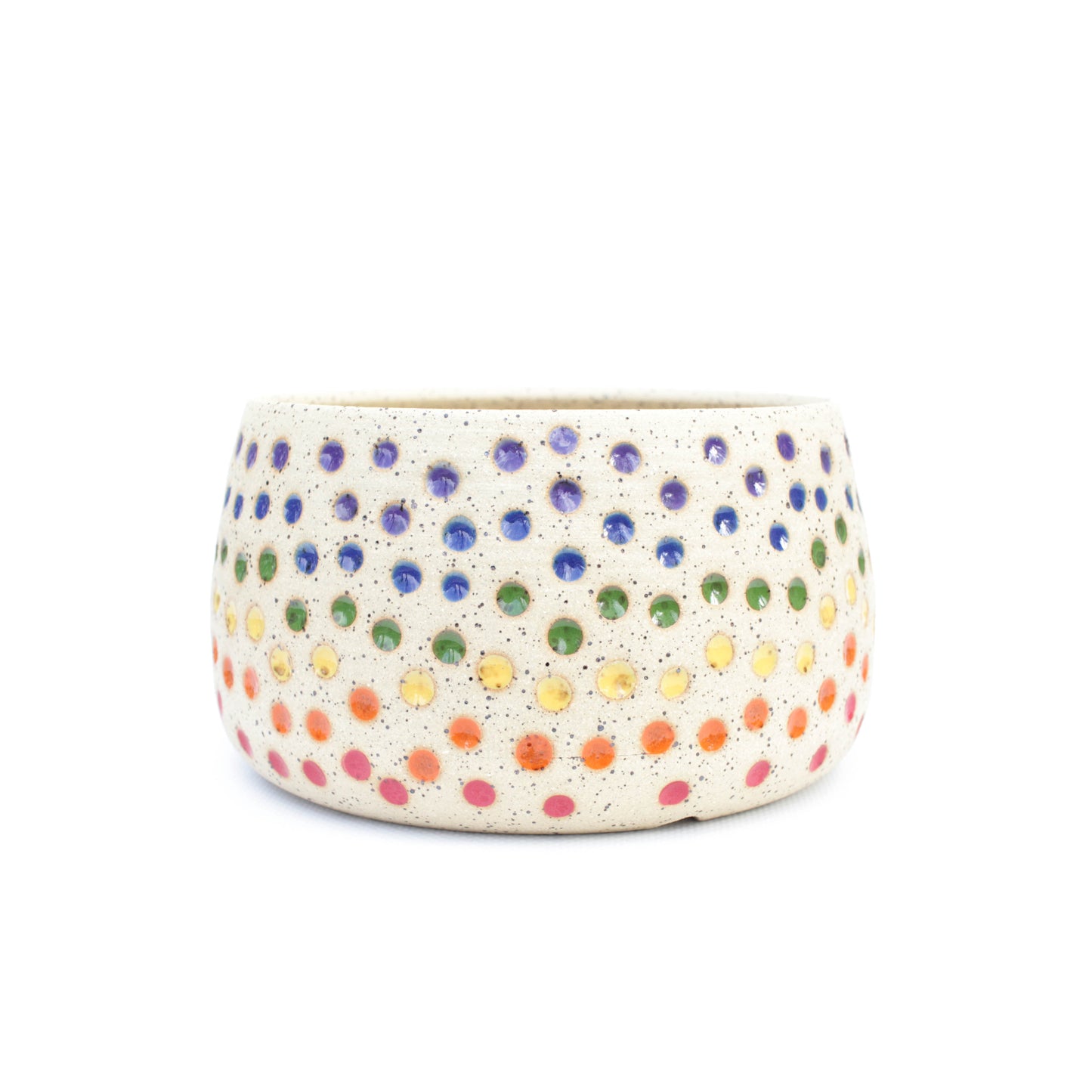 6" Rainbow Speckled Stoneware Planter Pot