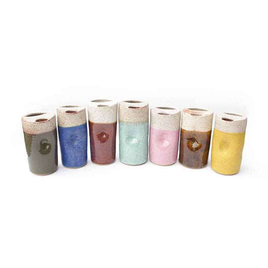 Ceramic Travel Mugs Skinny Speckled Stoneware Thumb Tumbler