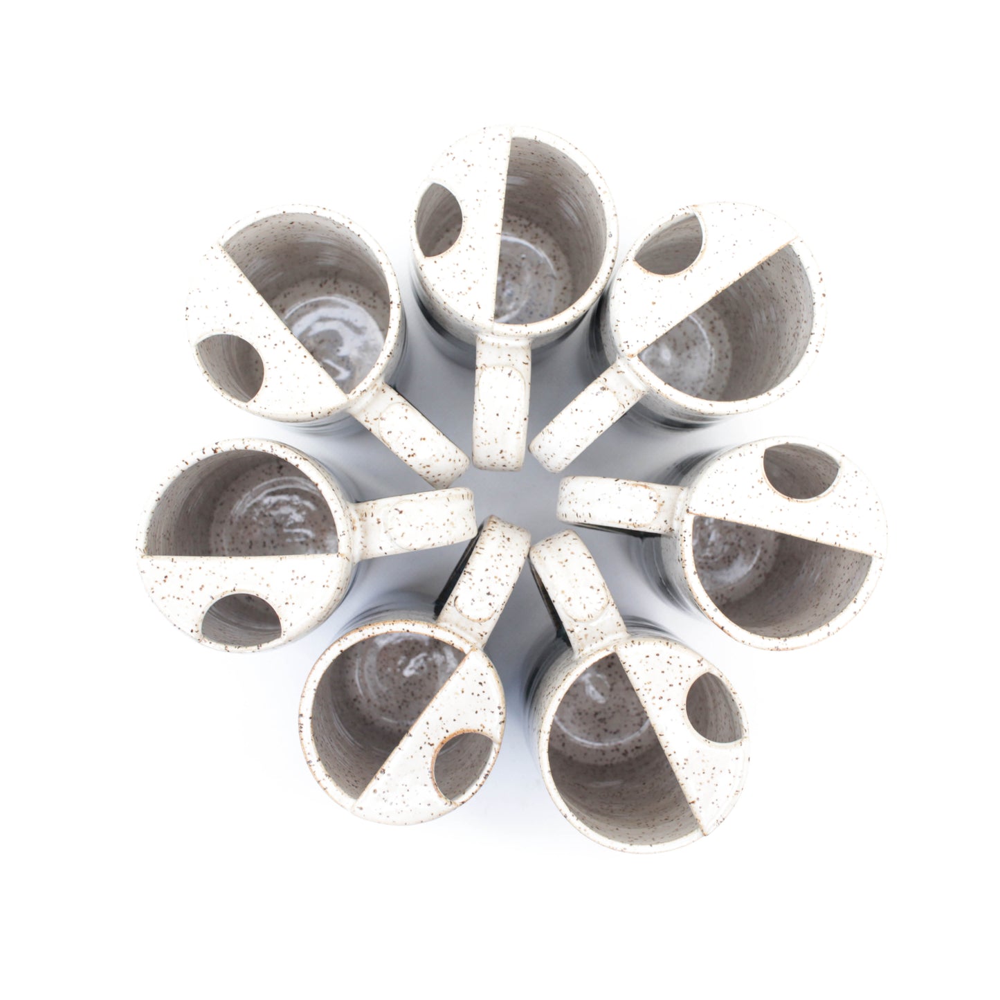 Ceramic Travel Mug with Handle Speckled Stoneware