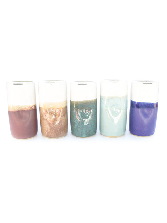 Ceramic Travel Tumbler Skinny Stoneware To-go Mugs